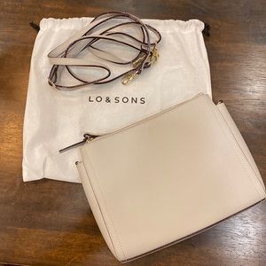 Lo & Sons The Pearl Classic Crossbody Bag Gray Saffiano Leather